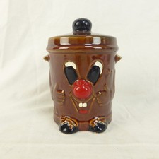 Vintage Brown Dusty Bin Money Box 1980'S Original Ceramic Piggy Bank