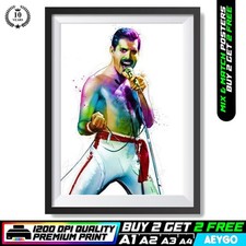 FREDDIE MERCURY QUEEN Wall Art Picture Poster Print BUY 2 GET 2 FREE | A4 to A1