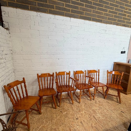 Pine farmhouse chairs - 6,