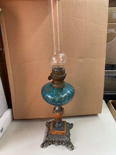 Old beautiful french oil lamp - oil,