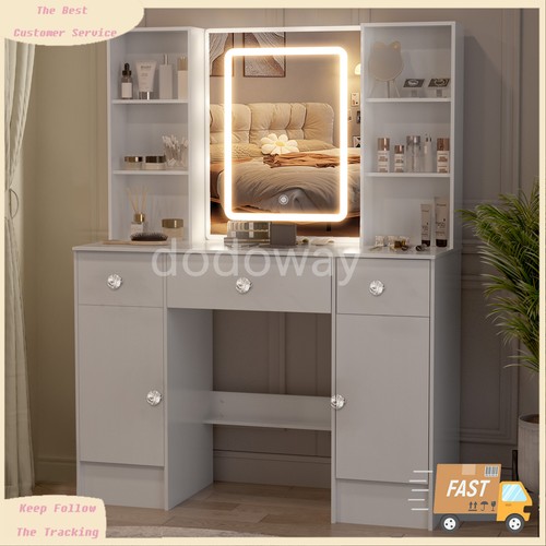 Large makeup vanity table set - large,