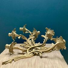 Antique French Rococo Pair Brass Candelabras – Burgundy Luxury Statement Decor