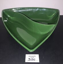 Mid Century Modern Divided Serving Bowl Candy Dish Avacado Green MCM Decor Vtg