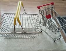 Stainless Steel Mini Wire Shopping Basket + Trolley Kitchen Basket Presentation 