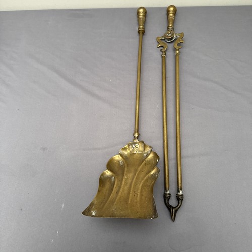 Victorian solid brass fire - victorian,