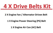 ENGINE FAN/ALTERNATOR+PS+AC DRIVE BELTS For NISSAN NAVARA D22 PICK UP 2.5TD  01+