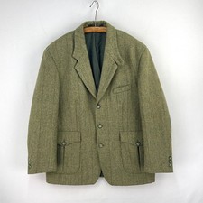 Hucklecote Tweed Jacket Mens 46R Green Islay Mill Wool Norfolk Hunting Shooting
