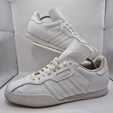Adidas Samba Super Trainers Men's UK 10 Triple White Leather Originals