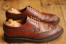 Grenson Tan Brown Leather Derby Brogue Shoes UK 9 G US 10 EU 43