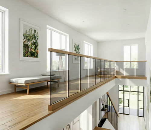 300mm grey stair glass - 300mm, panel
