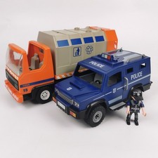 Playmobil 5187 City Action Police Van + 4418 Garbage Truck Retro Vintage