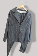 vintage press fantastic women's satin black stripped medium top and trouser|3063