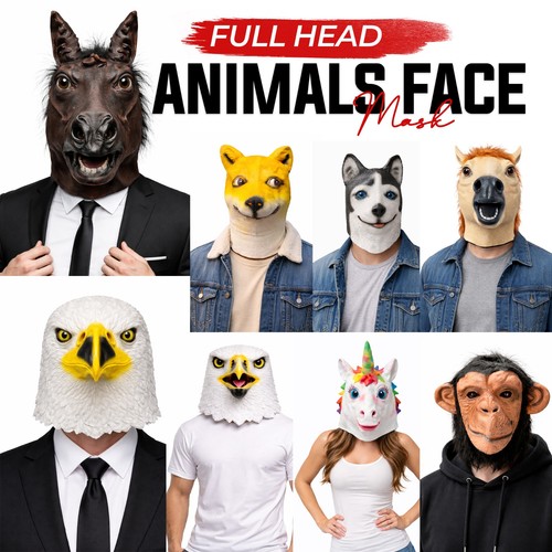 Overhead animal full head mask - overhead,