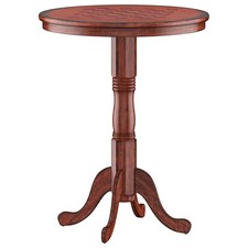 COSTWAY Round Wooden Pub Pedestal Side Table with Stable Base