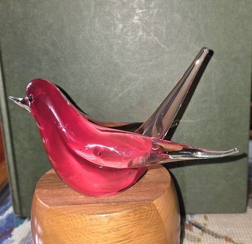 Hand blown red art - hand, glass
