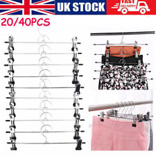 20/40X Metal Clip Coat Hangers Clothes Closet Pant Trouser Skirt Non-slip Racks