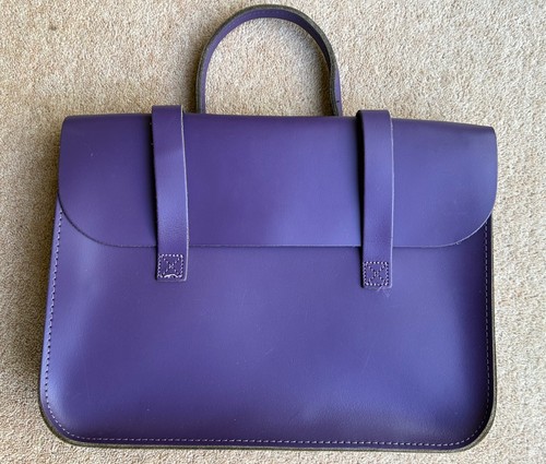 Purple leather satchel sheet - leather,