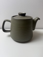 Denby Chevron Vintage Large Teapot 2.5 Pint Olive Green