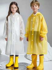 Children Waterproof Hooded Rain Coat Kids Jacket Poncho & Hooded Raincoat Long