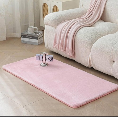 Faux rabbit fur shaggy rug - rabbit,