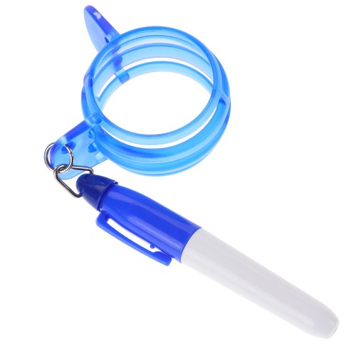 Blue plastic golf ball - plastic, line