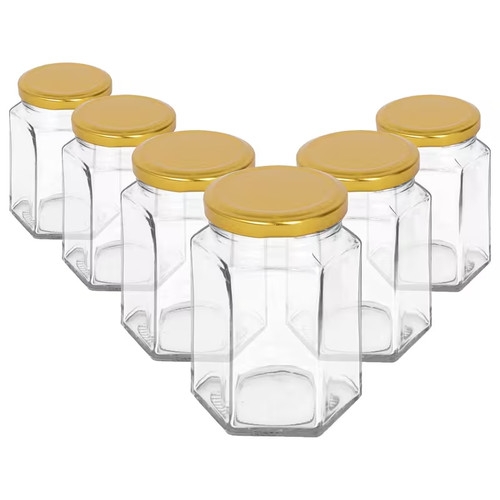 180ml hexagonal glass jars - 180ml,
