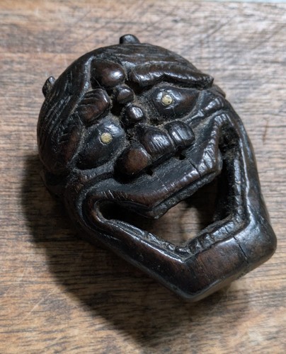 Antique netsuke oni demon - netsuke,