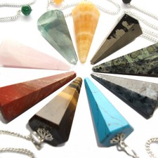 Gemstone Crystal Point Dowsing Pendulum Scrying Dowser Healing Reiki Therapy