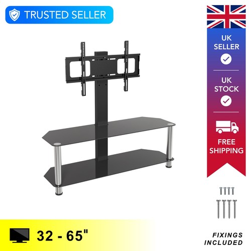 Black glass stand combi - glass, tv