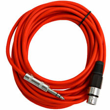 SEISMIC AUDIO - 25 Ft Red XLR Female to 1/4" TRS Patch Cable Snake Cords