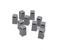 TT Gauge Square Litter Bins Various Colours Model Railway Scenery