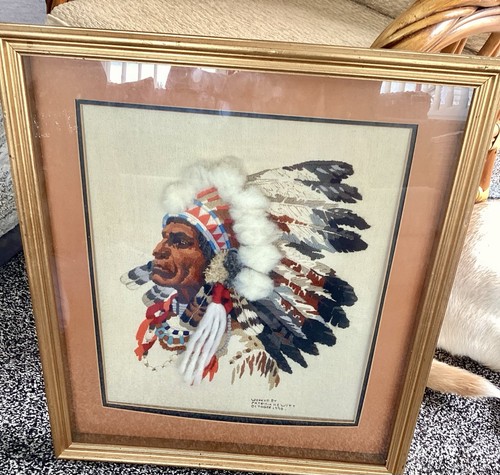 Hand worked needlepoint - worked,