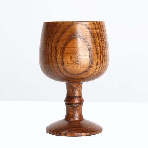 Wooden wine goblet red - red,