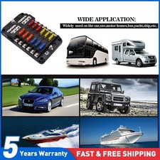 12-Way Blade Fuse Box Block