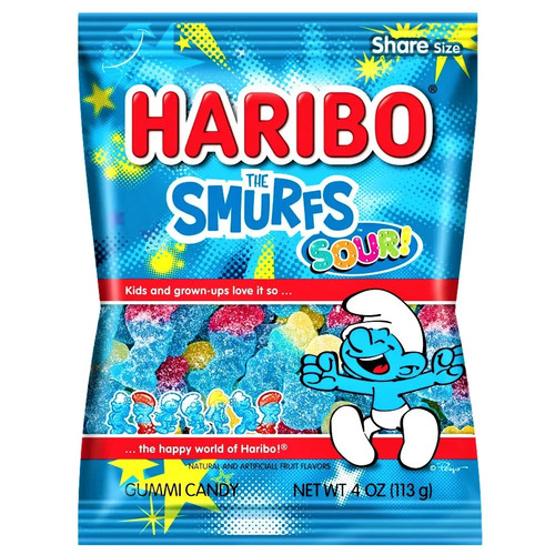 Haribo sour smurfs - smurfs, bag