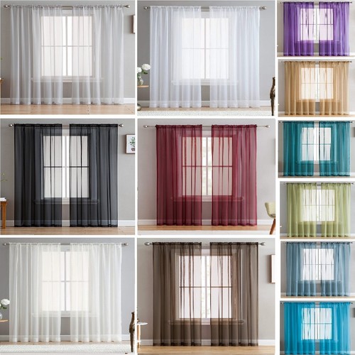 Pair voile net panels slot - of,