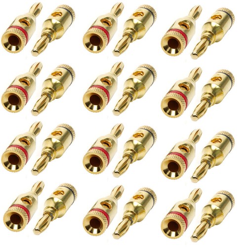 20pcs 4mm gold plated banana - 4mm,