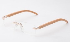 Elegant Rimless Gold and Wood