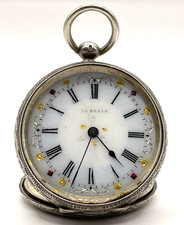 La Belle Swiss Silver 935 Ladies Pocket Watch Circa 1890 A