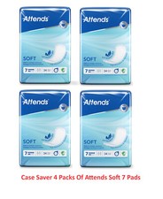 Incontinence Pads 4 Packs of Attends Soft 7 Pad - 136 Pads Bladder Weakness Pads