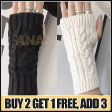 Women Wrist Arm Warmer Knitted Mitten Winter Soft Fingerless Hand Warmers Gloves