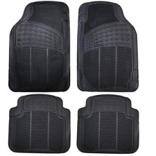 Black Rubber Heavy Duty Universal Fit Floor Car Van Non Slip 4 Pcs Mats
