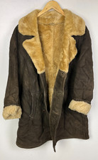 REAL SHEARLING SHEEPSKIN COAT Size Medium 40" Men`s Jacket Dark Brown Vintage