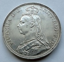 1887 Crown - Victoria British Silver Coin*444