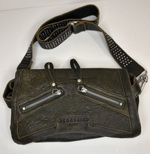 liebeskind berlin crossbody Black Leather Crossbody Bag Studded Strap Boho Moto 