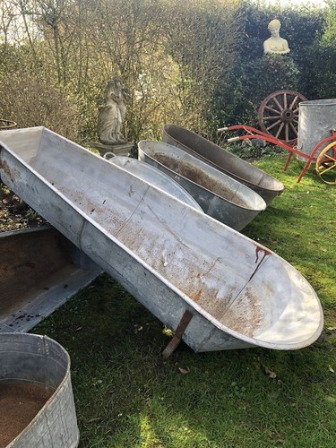 Galvanised oval bath planter - galvanised,