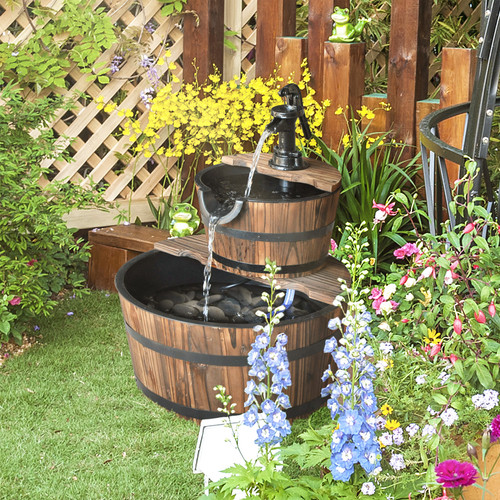 Tier wooden water pump - 2-tier,