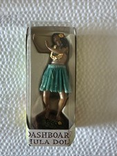 Sweet Leilani Dashboard Hula Girl Doll 7" Green Grass Skirt Hawaiian