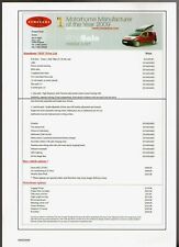 Romahome R10 Solo Citroen Nemo Caravan Price List 2009 UK Single Sheet Brochure 