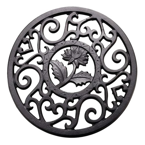 5cm round cast iron trivet - round,